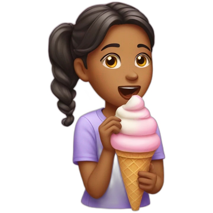 Girl suck icecream emoji