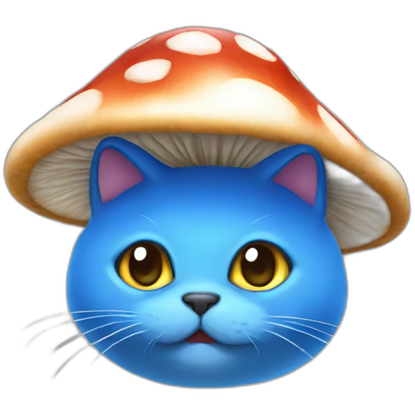 Blue cat mushroom hat emoji