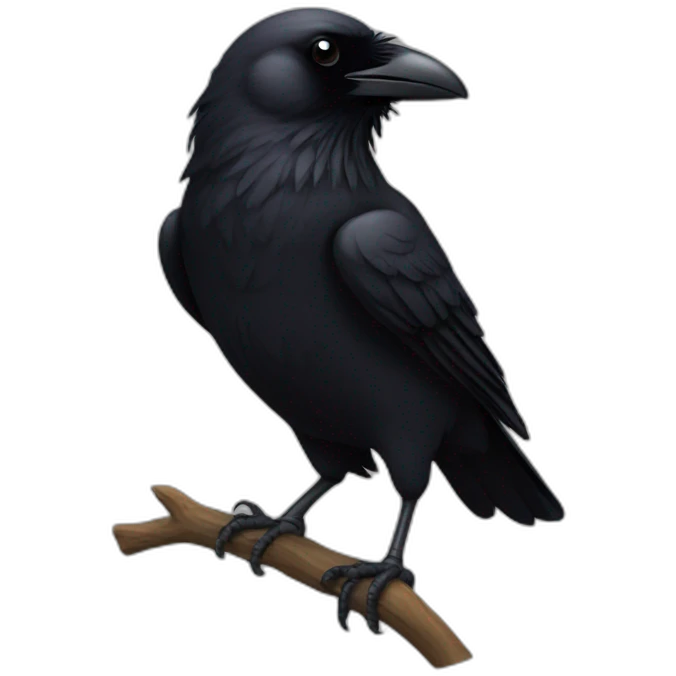 Raven bird black emoji