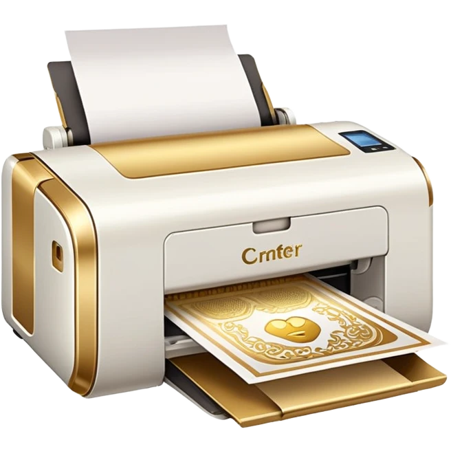 White and gold crafter printer emoji