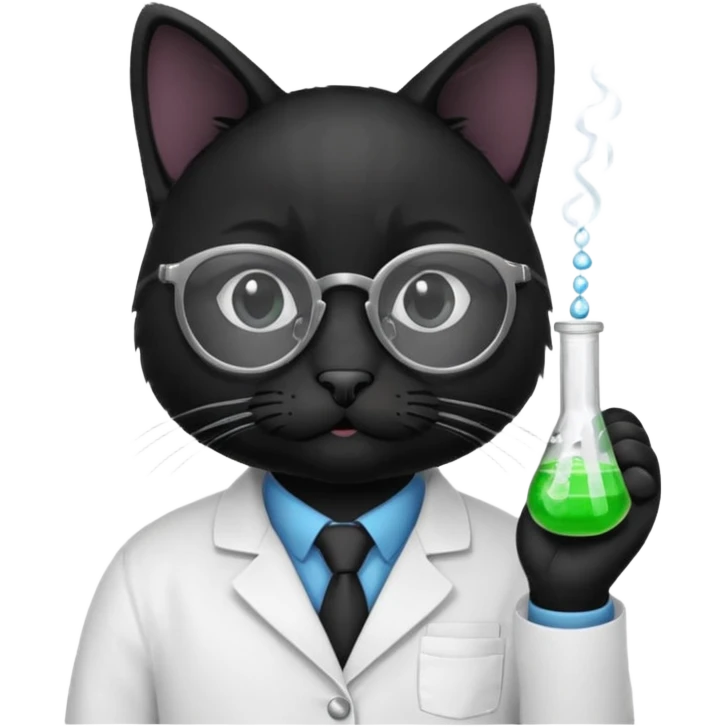 black Chemist cat emoji