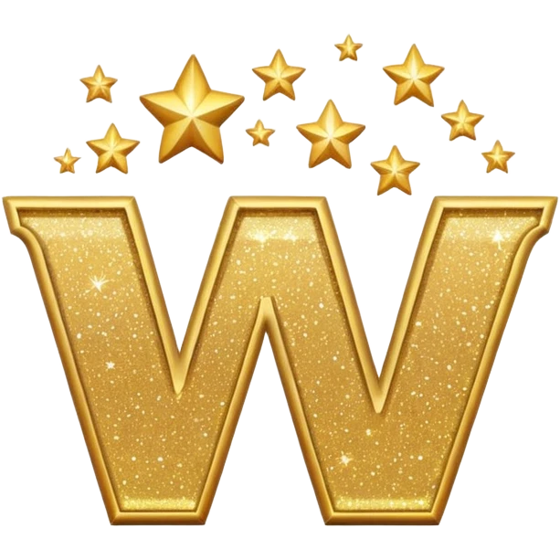 The word wonderful with glitter emoji