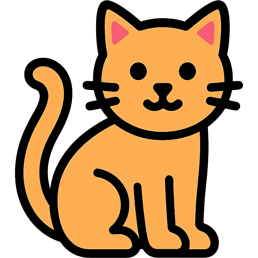 cat, modern icon style, simple and recognizable emoji