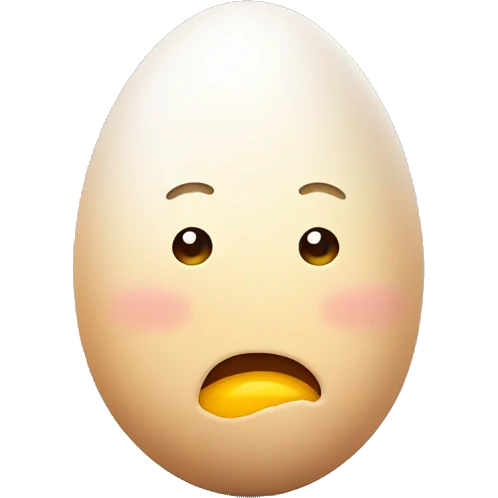 egg with a face and double chin emoji