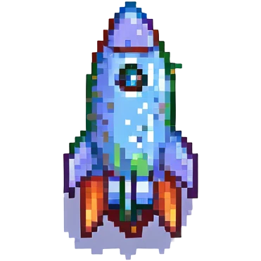 rocket pixel art emoji