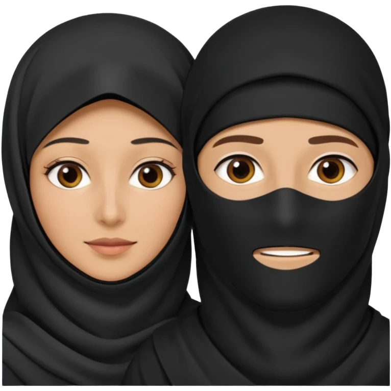 muslim couple, a man and a woman in niqab  emoji