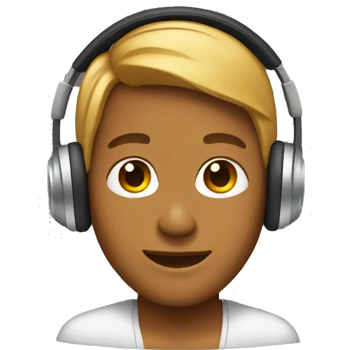 Tan skin emoji with headphones emoji