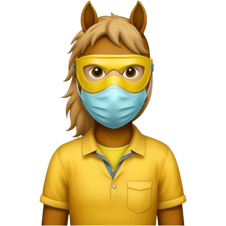 horse with yellow mask and shirt emoji