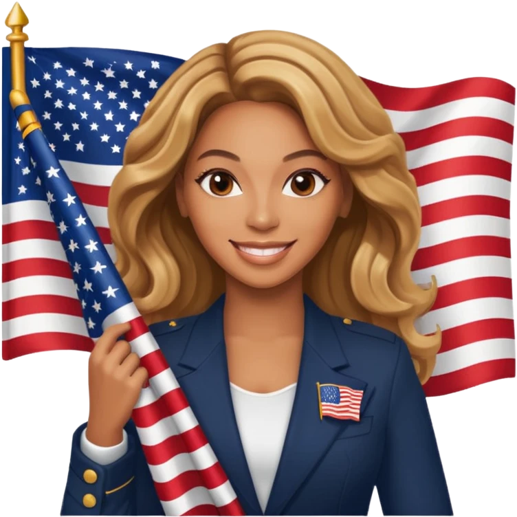 Beyonce with holding  american flag emoji