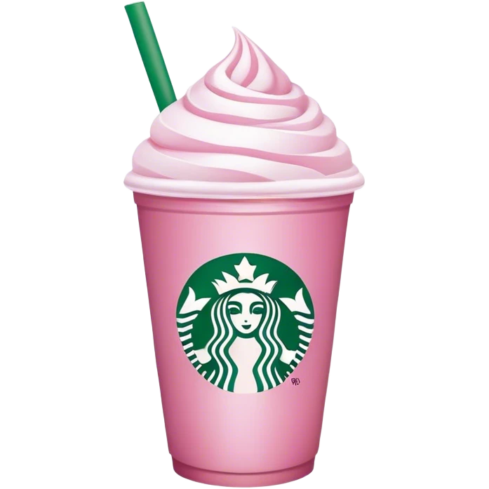 starbucks cup pink drink with cold foam emoji