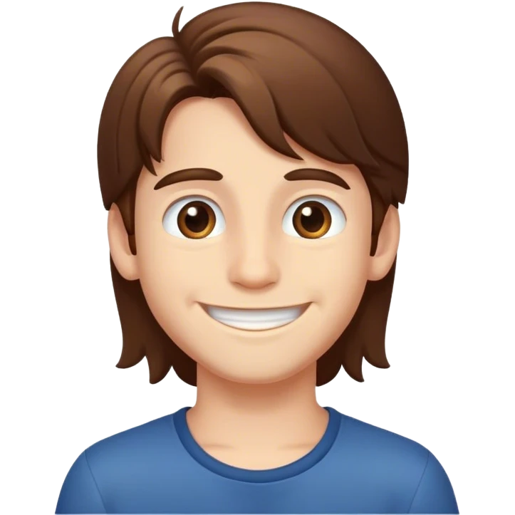 smiling boy with long hair emoji