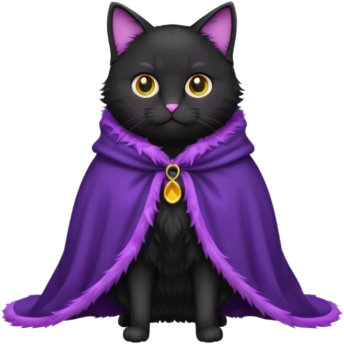 wblack cat in purple cloak emoji