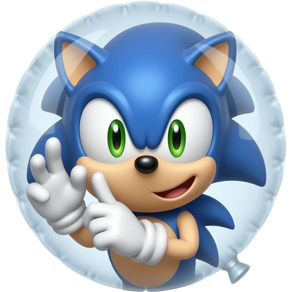 sonic being inflated by a P-balloon emoji