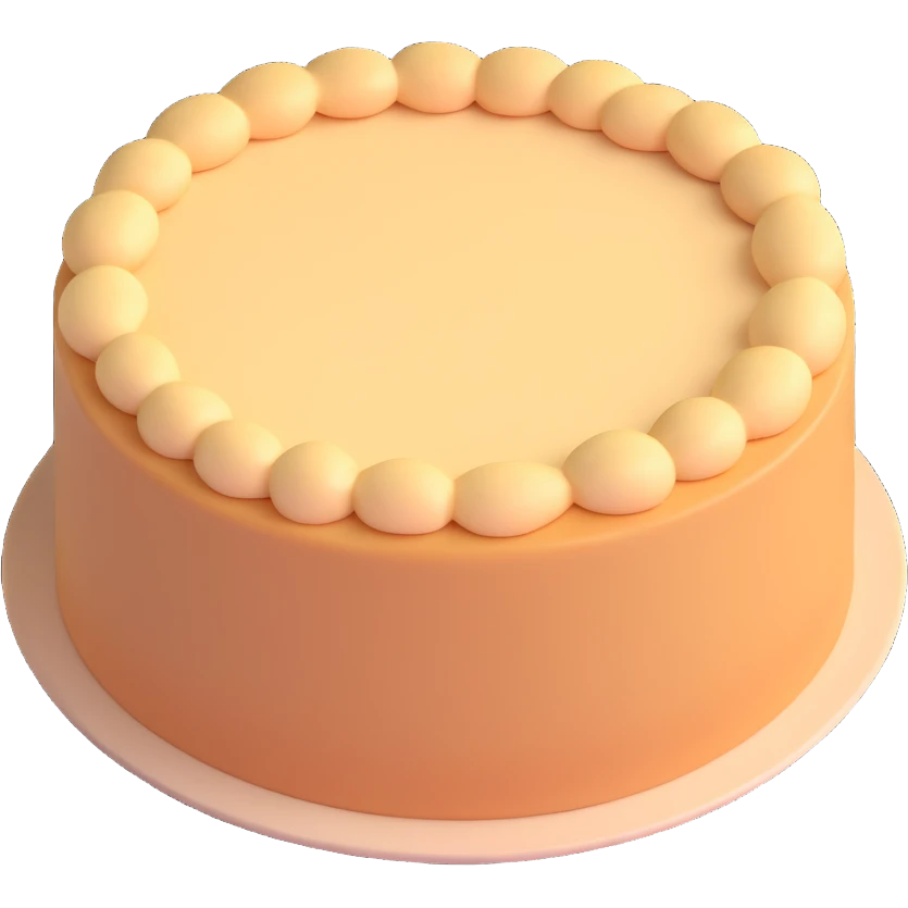 bare circular cake dough, no frosting, no fruit, no decorations, simple and plain emoji