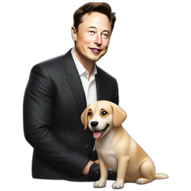 Dog with elon musk emoji