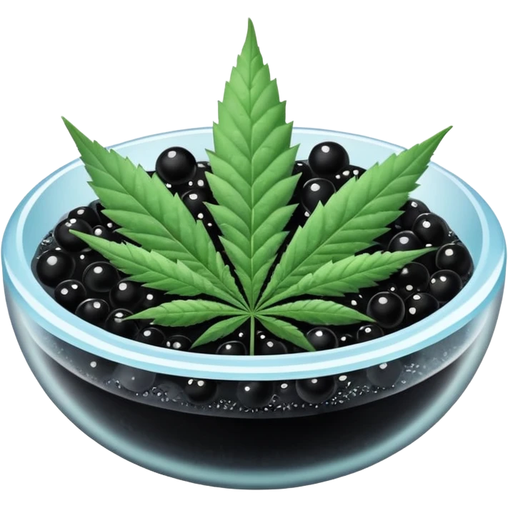 frozen caviar with cannabis leaf emoji