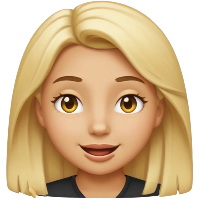 tan girl with light blonde hair winking emoji style emoji
