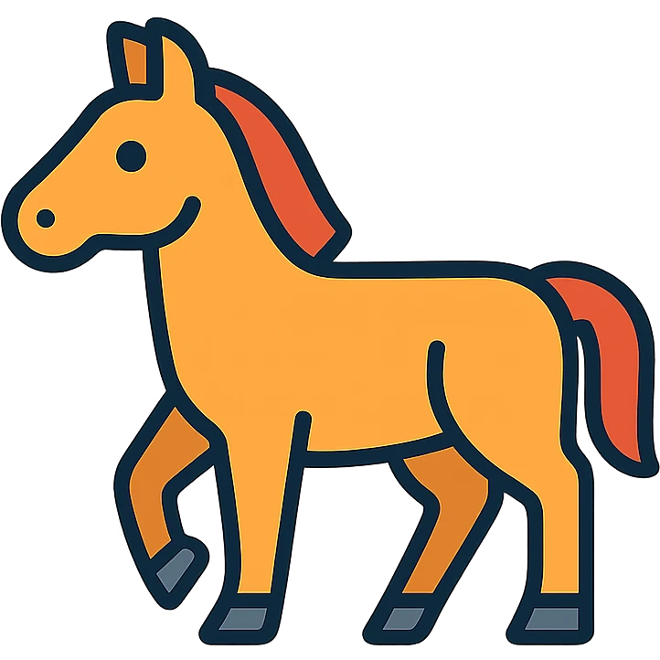 horse icon, lineal color, modern icon style, no text emoji