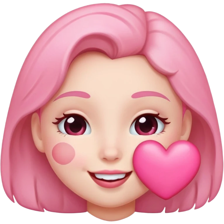 kissy face with pink heart emoji