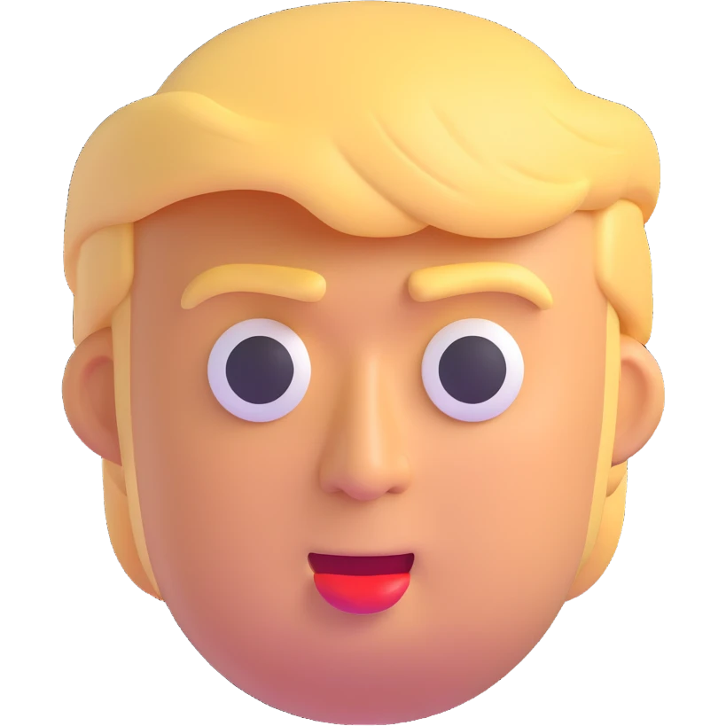 Donald Trump in 3D emoji style, no background emoji