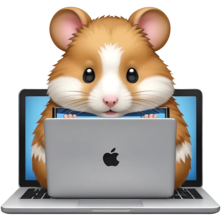 hamster working with a laptop emoji