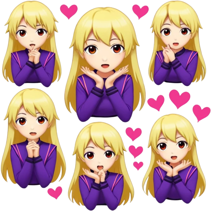 Make stikers about kisara in anime engage kiss emoji