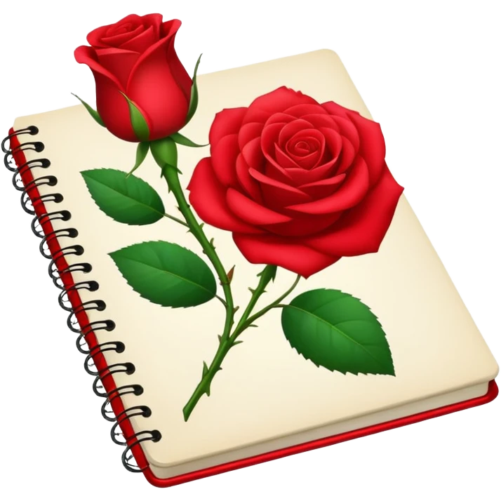 notebook and Rose emoji
