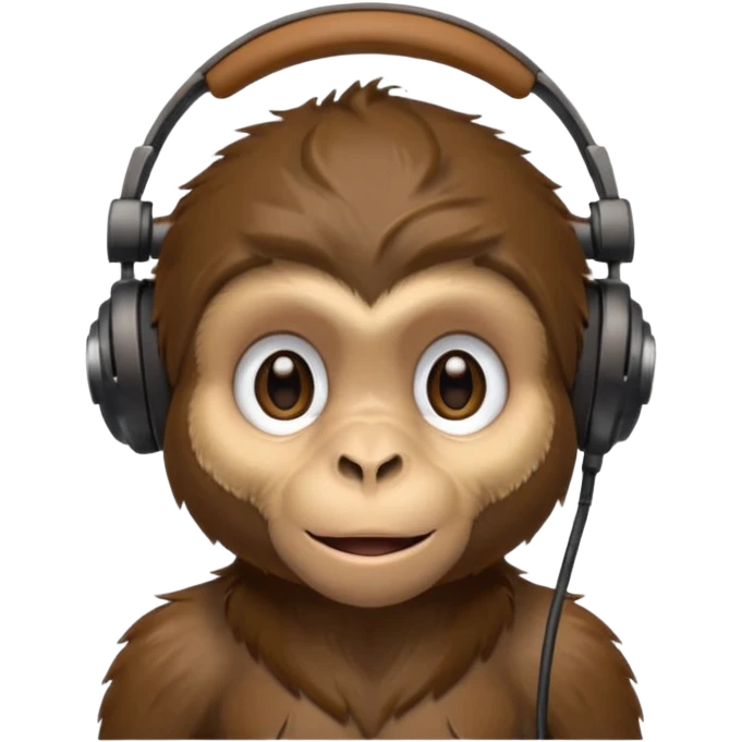 Monkey with headset mic emoji