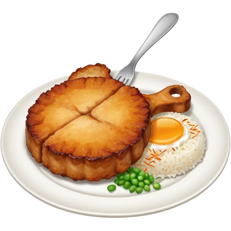 fried pork chops with white rice emoji