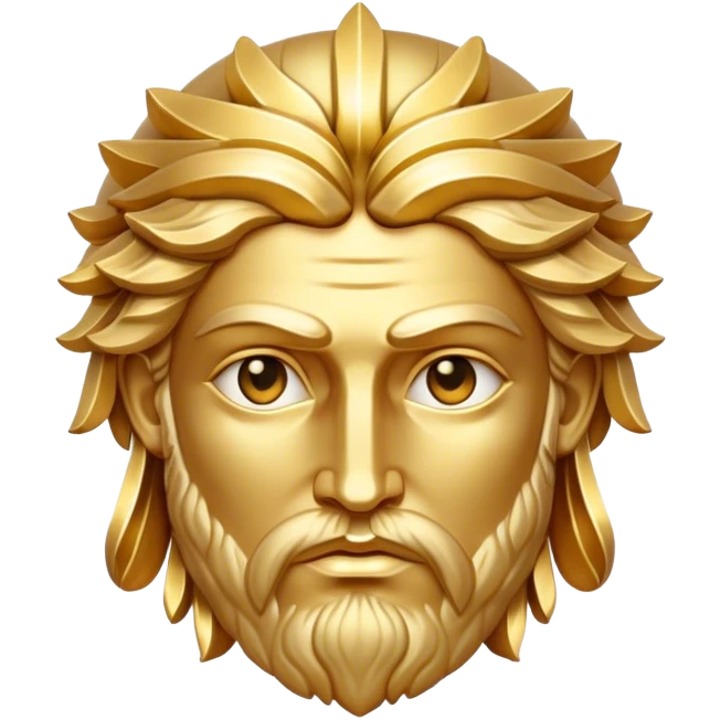 greek god face gold emoji
