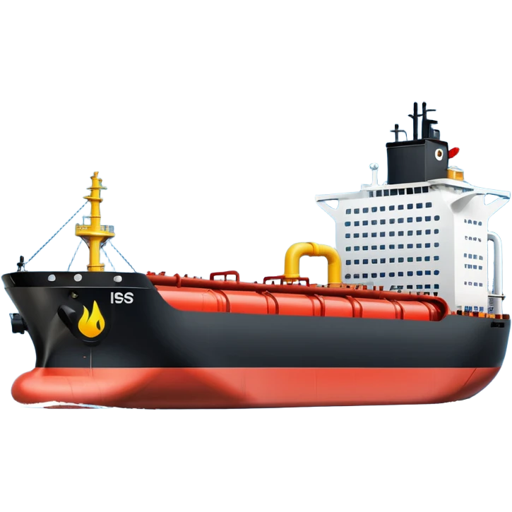 Generate fully black oil tanker ship emoji