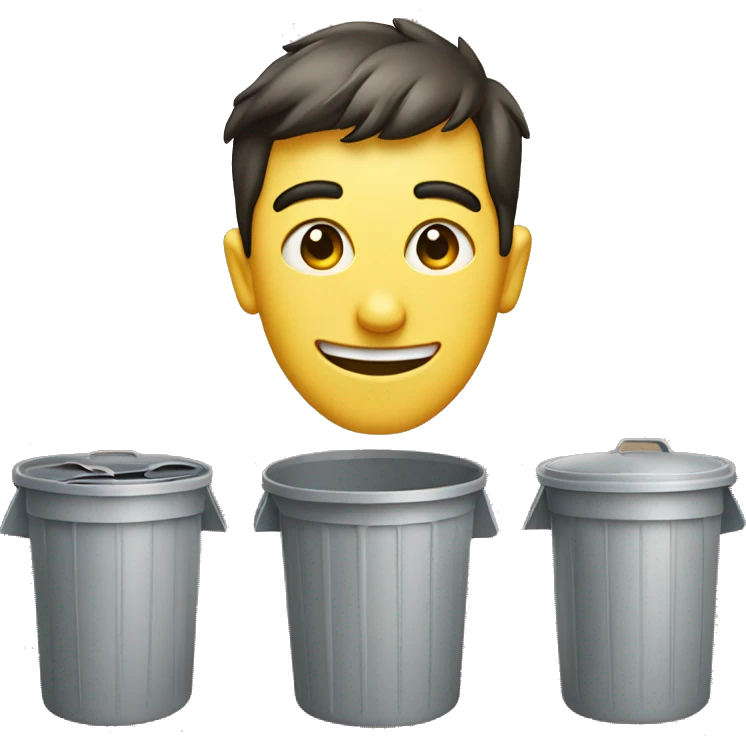 smiling face with trash cans instead of eyes emoji