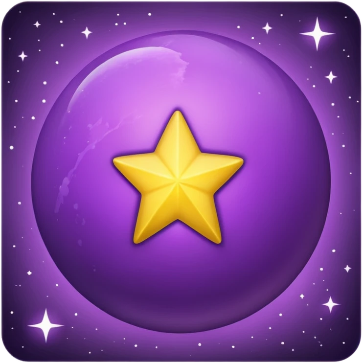 Purple planet, yellow star  emoji