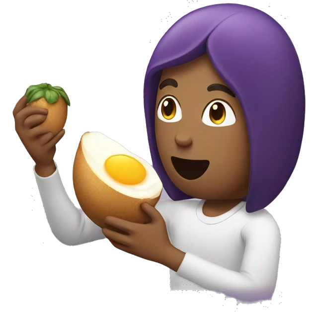 Person eating a egg plant  emoji