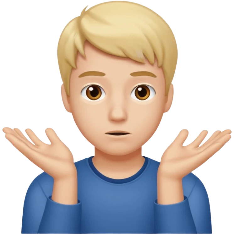 student shrugging his shoulders emoji