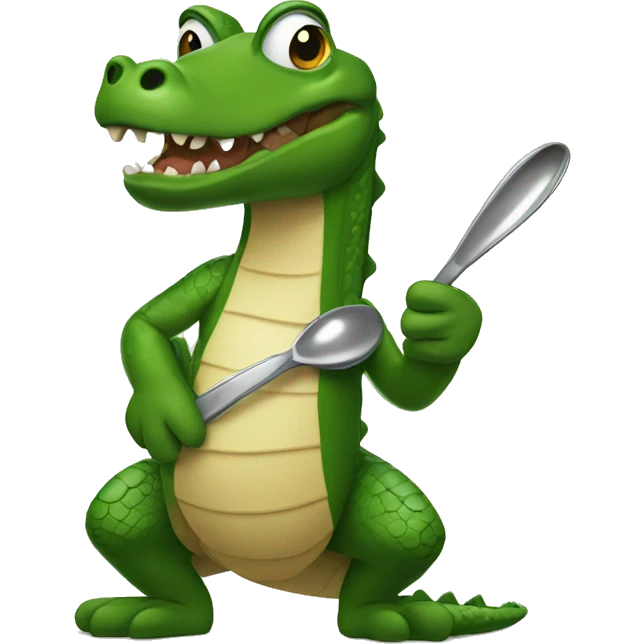Crocadile with a spoon emoji