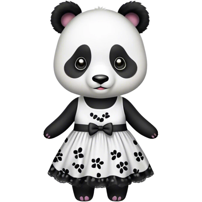 Panda wearing dress emoji