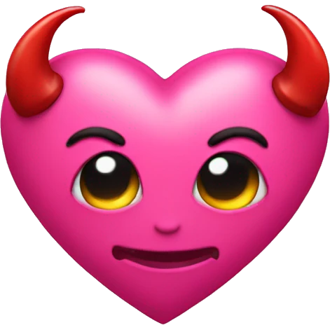 pink heart with devil horns emoji