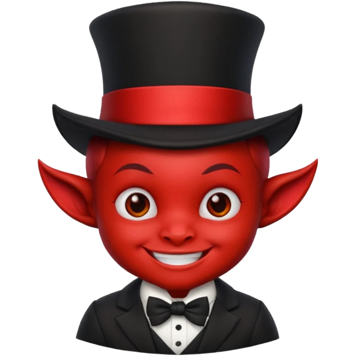 baby Devil with black top hat emoji