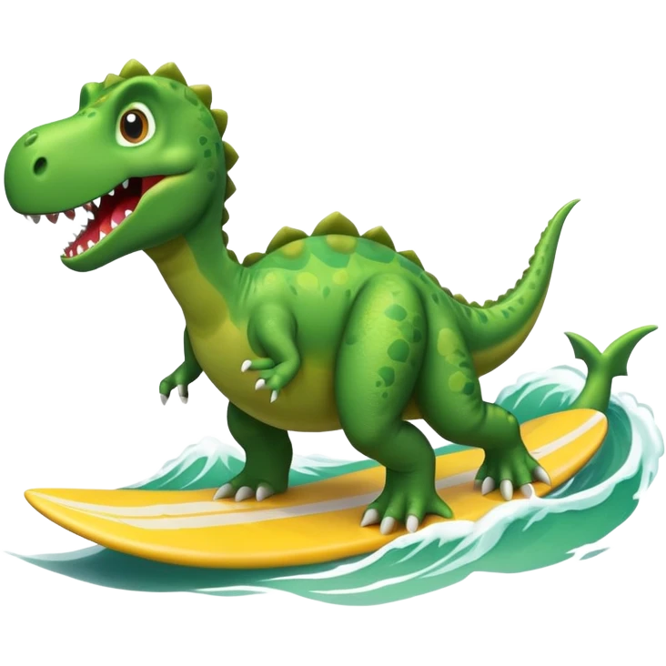 dinosaur is surfing emoji