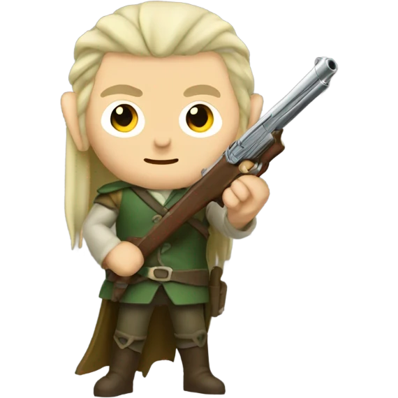 Legolas with a pistol emoji