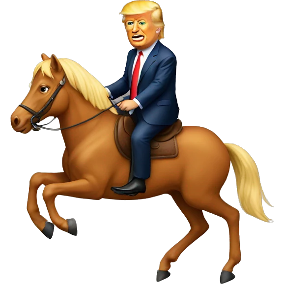 Trump riding animal emoji