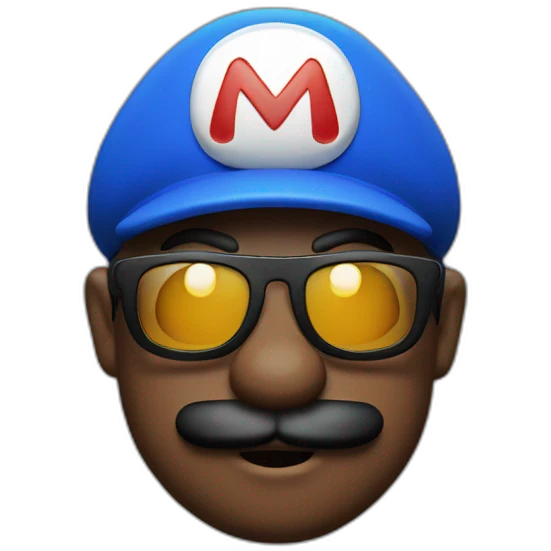 blue mario with sunglasses  emoji