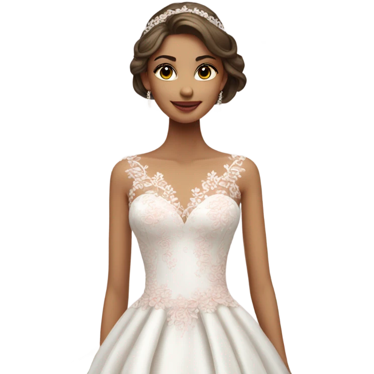 Wedding dress beautiful finish with pink rose emoji