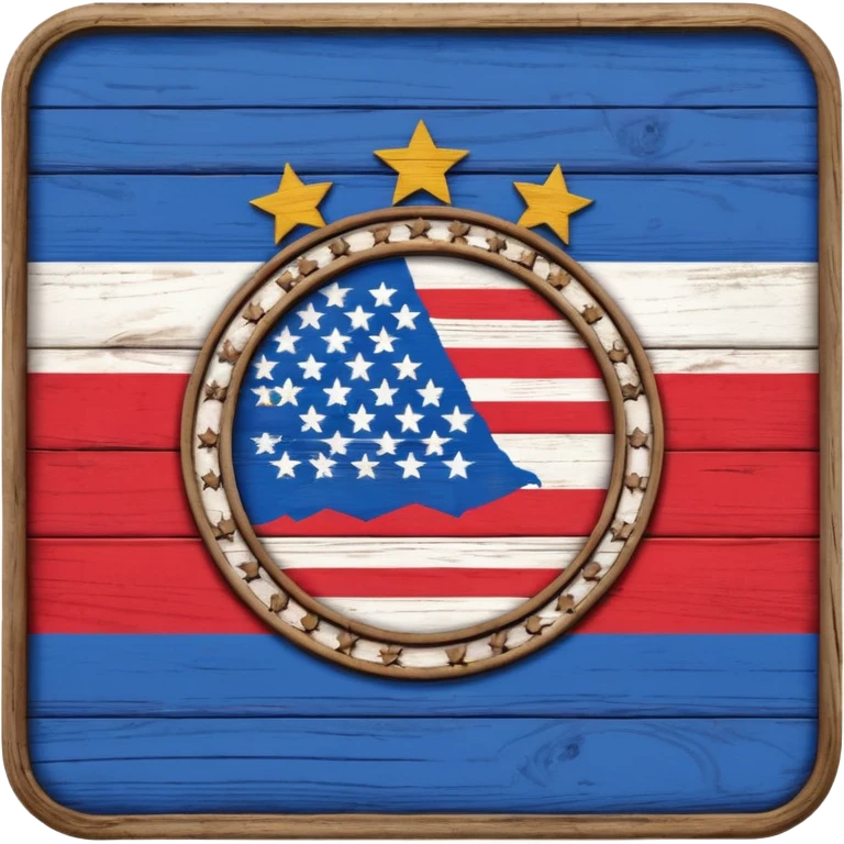 Red, White, and Blue Reigning Champion sign emoji