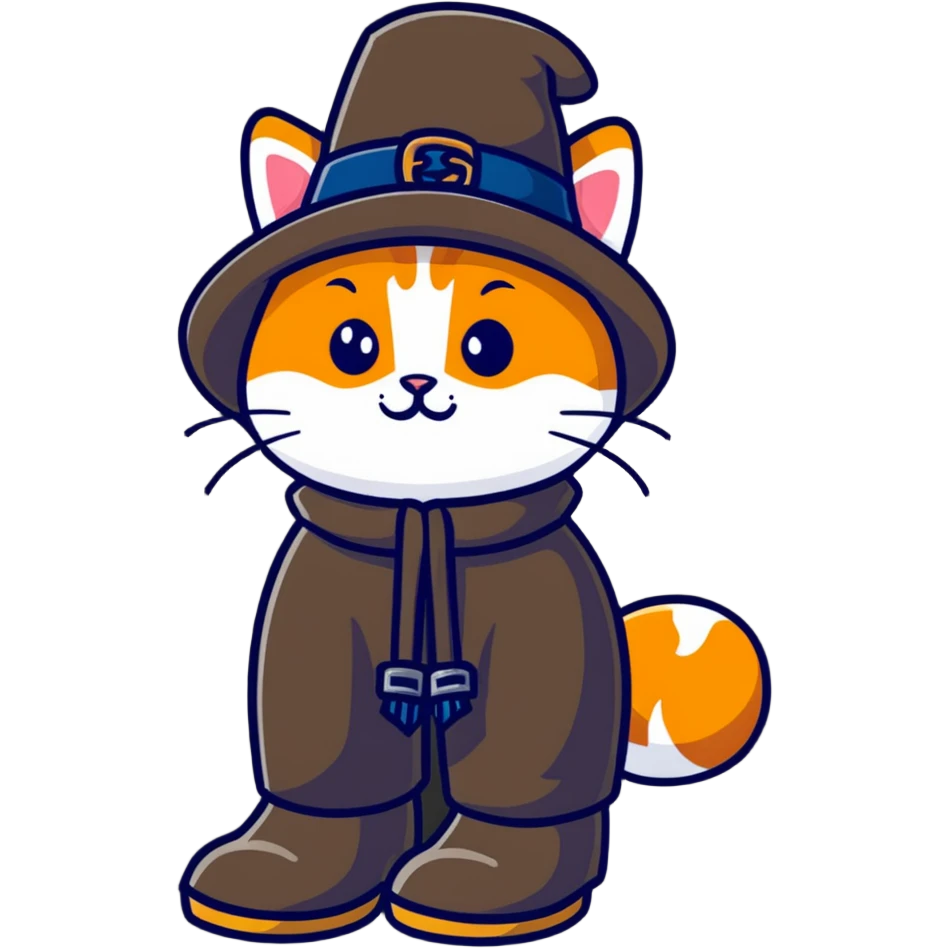 Puss in Boots with a hat and boots emoji