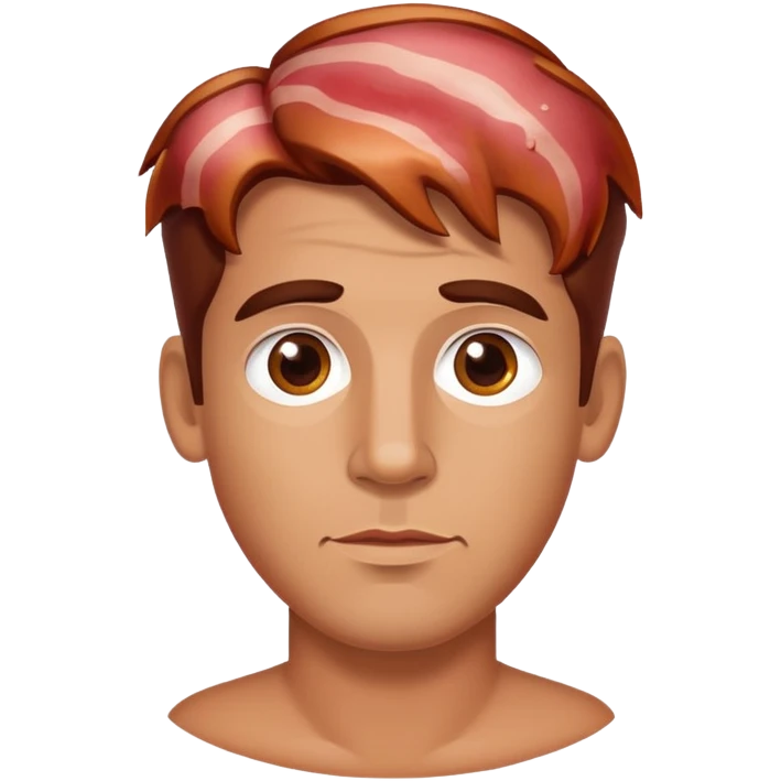 Man with bacon for hair  emoji