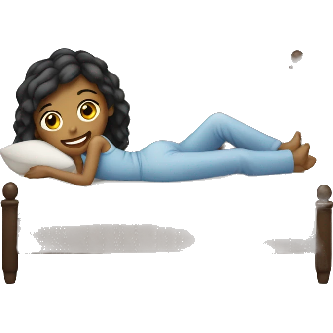 A girl with a bed emoji