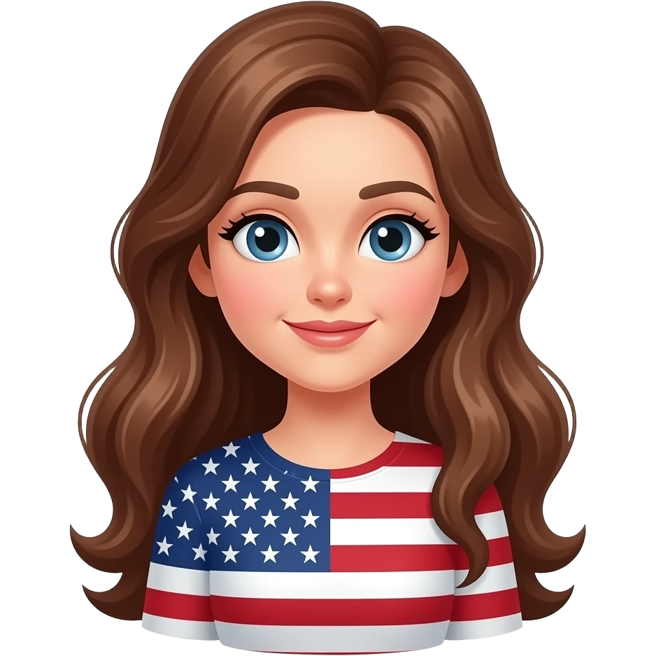 American flag mermaid brown hair emoji
