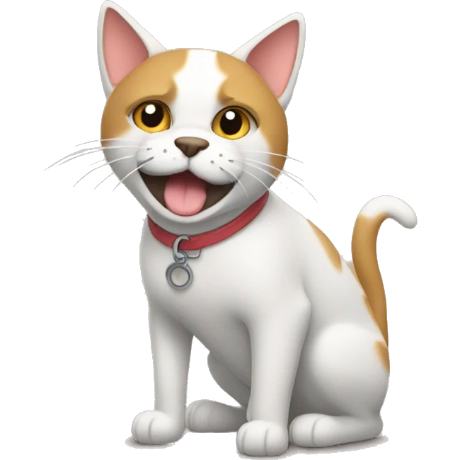 Gato abrazando a un perro emoji